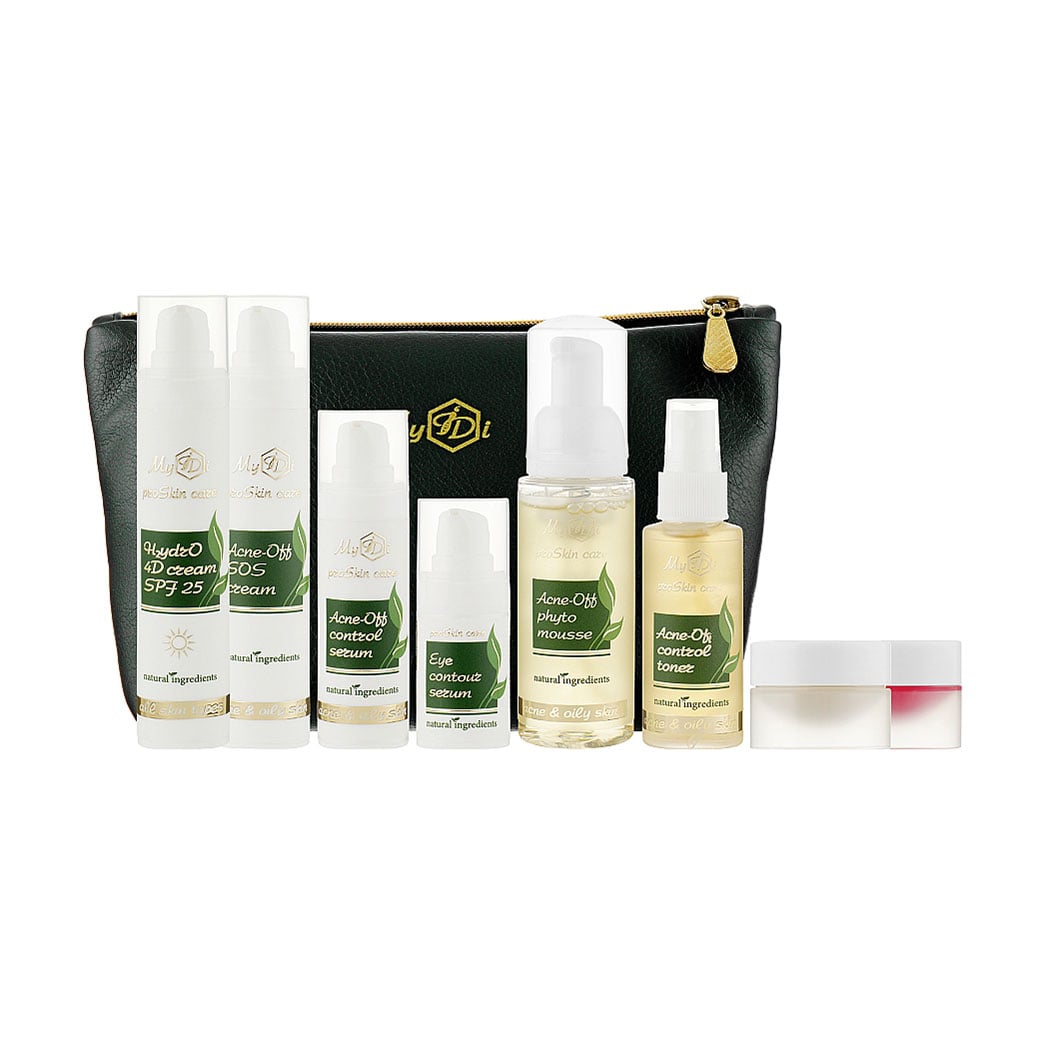 Уцінка! Набір щоденного догляду за обличчям MyIDi Beauty Acne-Off Kit для жирної та проблемної шкіри, 9 предметів